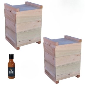 04 kit 2 caixas inpa abelhas mandacaia 15x15 atrativo 50 ml