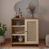 01 aparador buffet charlotte 1 porta carvalho off white palha