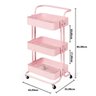01 carrinho multiuso organizador 3 prateleiras em ferro rosa