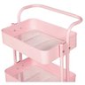 04 carrinho multiuso organizador 3 prateleiras em ferro rosa