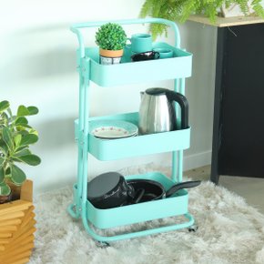 05 carrinho multiuso organizador 3 prateleiras em ferro verde