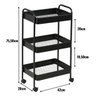 01 carrinho multiuso organizador 3 prateleiras preto
