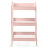 03 carrinho multiuso organizador 3 prateleiras rosa
