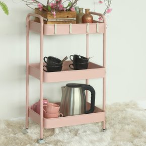 07 carrinho multiuso organizador 3 prateleiras rosa
