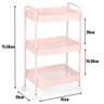 08 carrinho multiuso organizador 3 prateleiras rosa