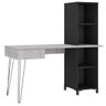 03 escrivaninha com estante e gaveta fusion concreto preto