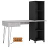 04 escrivaninha com estante e gaveta fusion concreto preto