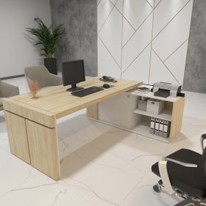 10 mesa para escritorio em l com tomada 2 gavetas carvalho branco