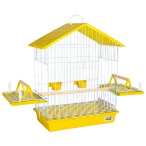 01 gaiola calopsita teto plastico amarelo