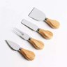 02 conjunto jogo de utensilios para queijo inox 4 pecas gourmet