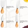 03 conjunto jogo de utensilios para queijo inox 4 pecas gourmet