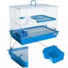 04 gaiola para coelho porquinho da india e chinchila com andar azul