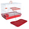 03 gaiola para coelho porquinho da india e chinchila com andar vermelho
