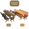 10 conjunto mesa madeira macica para churrasco mesa 4 bancos imbuia