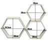 03 kit nicho de parede hexagonais em mdp branco