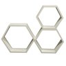 04 kit nicho de parede hexagonais em mdp branco