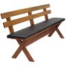 12 conjunto mesa madeira macica para churrasco mesa 4 bancos estofados preto