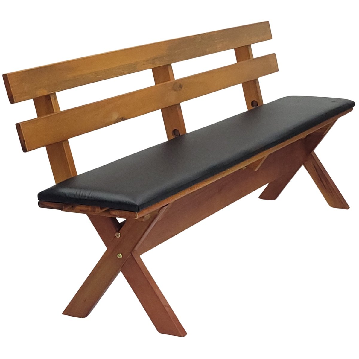 Bancos grandes estofados preto do conjunto mesa churrasco mel
