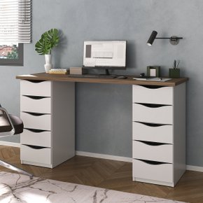 01 escrivaninha mesa home office 10 gavetas due ii