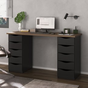 09 escrivaninha mesa home office 10 gavetas due ii