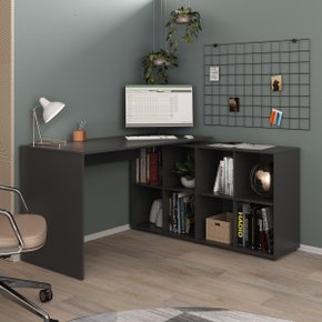 01 escrivaninha em l mesa office 8 nichos nero ii