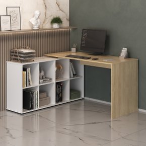 18 escrivaninha em l mesa office 8 nichos nero ii