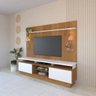04 rack e painel tv 65 com led nichos e portas katarine