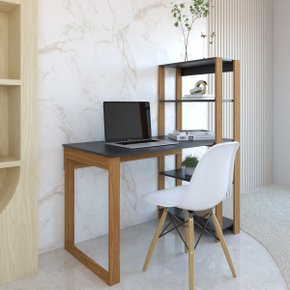 10 mesa escrivaninha c estante 4 prateleiras licce