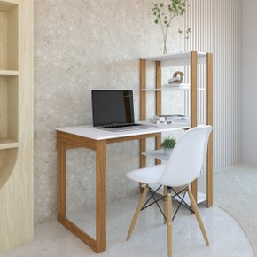 31 mesa escrivaninha c estante 4 prateleiras licce