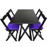03 conjunto mesa dobravel mdf 120x70 c 4 cadeiras estofadas roxo