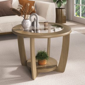 01 mesa de centro com tampo em vidro curve carvalho