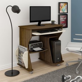 07 mesa para computador 160 com 3 nichos e porta revistas branco