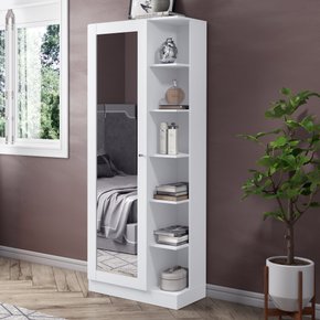 02 sapateira com espelho e estante duetto branco hp