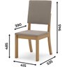 09 kit com 02 cadeiras de jantar milla nature linho