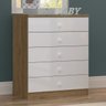 01 comoda infantil 5 gavetas bala de menta branco