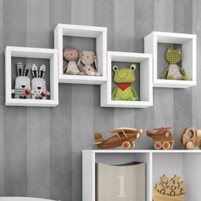 01 nicho decorativo de parede multiuso em mdp aquarela branco hp