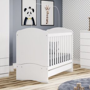 01 berco mini cama 2 em 1 bala de menta branco