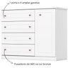 03 comoda com 4 gavetas e porta americana branco hp