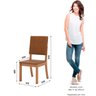 02 kit 2 cadeiras de jantar estofadas milla plus nature corano caramelo creme