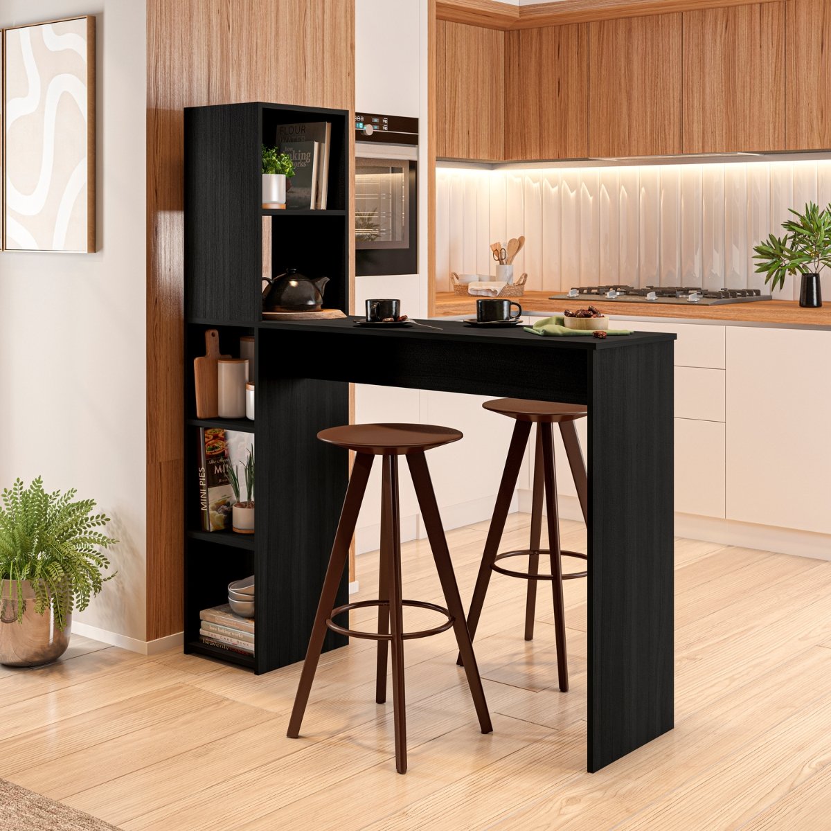 Bancada Gourmet 5 Nichos Ville - Preto