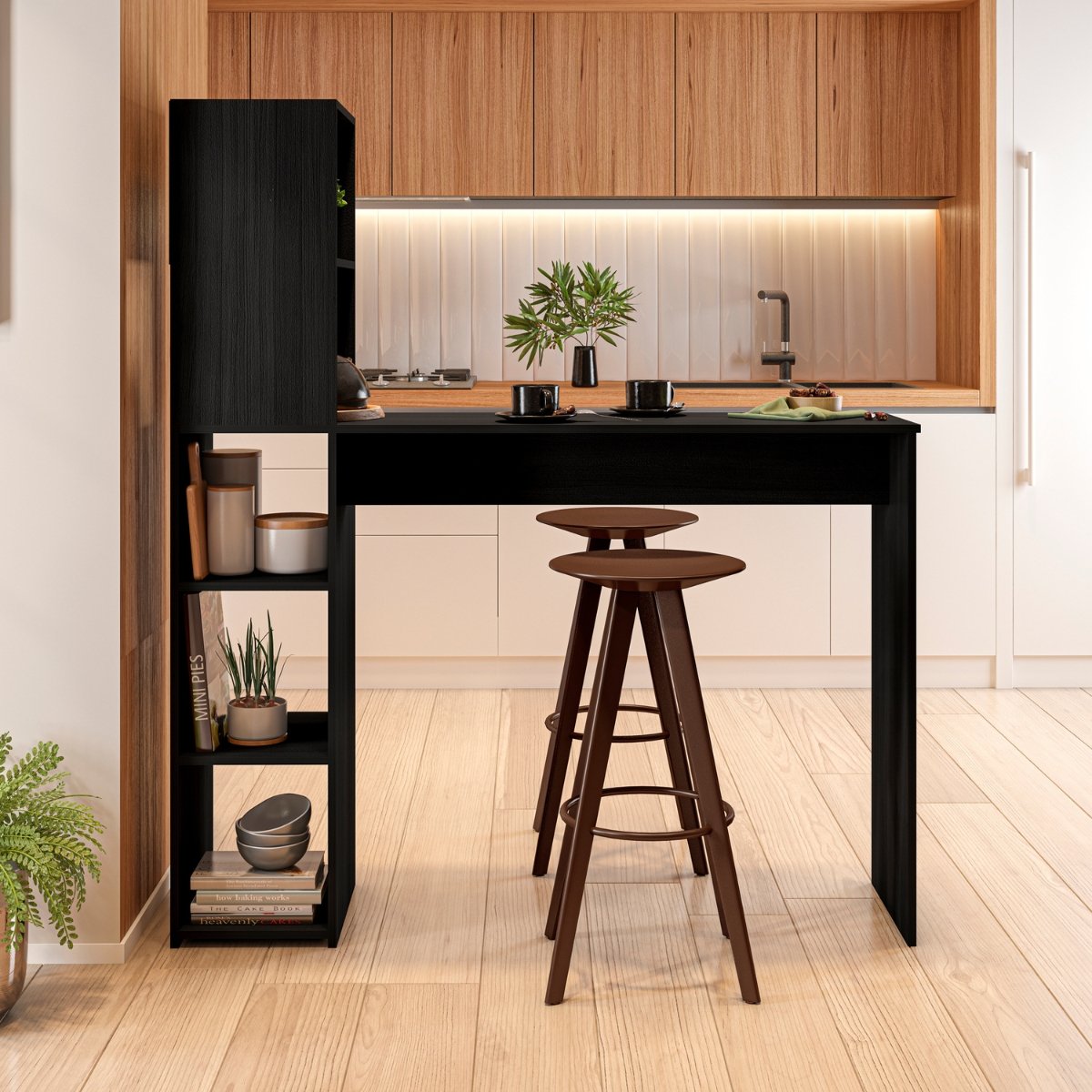 Bancada Gourmet 5 Nichos Ville - Preto