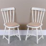 22 kit 2 cadeiras de madeira na cor branco fosco estofadas dalas t70