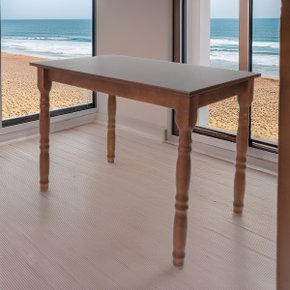 01 mesa de jantar 4 lugares retangular de madeira e mdf dalas nozes