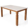 07 mesa de jantar 6 lugares retangular de madeira e mdf corona cera mel branco fosco