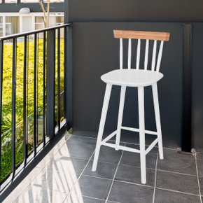 15 banqueta alta de madeira mdf para bistro milena branco fosco natural