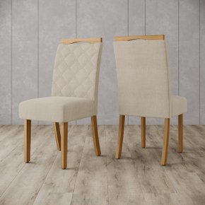 01 kit com 2 cadeiras de mdf mdp estofadas bella