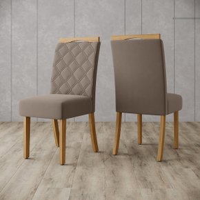 08 kit com 2 cadeiras de mdf mdp estofadas bella