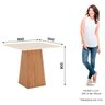 03 conjunto mesa jantar dora em laca com 4 cadeiras estofadas bella nature off white linho