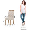 04 conjunto mesa jantar dora em laca com 4 cadeiras estofadas bella nature off white linho