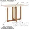 05 conjunto mesa jantar natali tampo mdf com 4 cadeiras milla nature off white linho